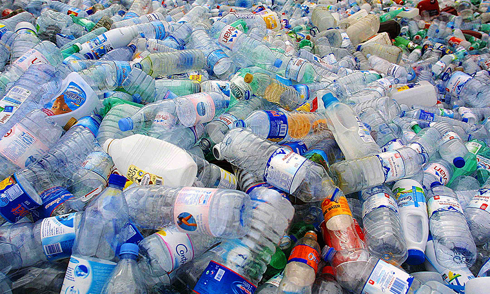 collecteur de dechets bouteille en plastique